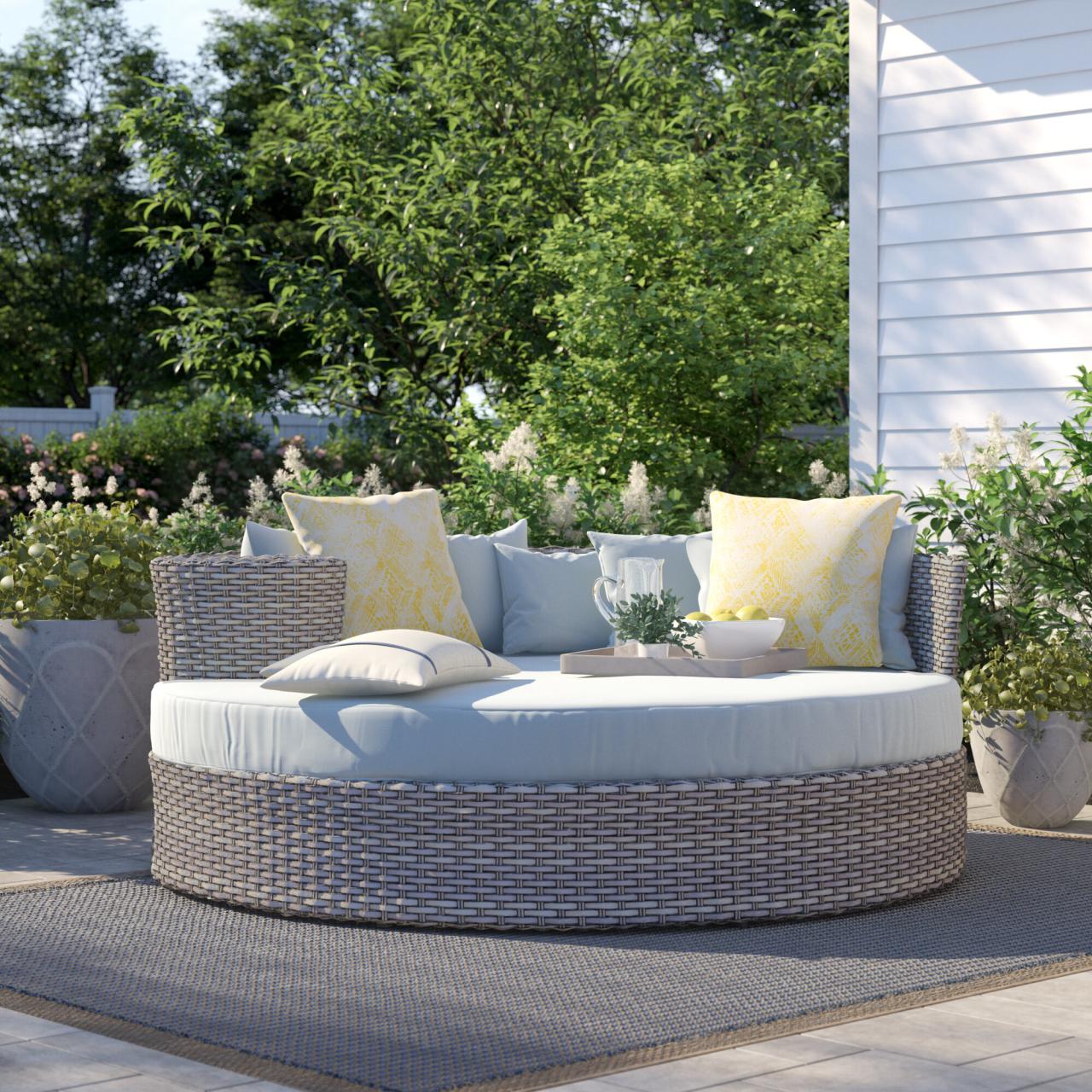 Sol 72 Outdoor™ Rochford 70'' Wide Outdoor Patio Daybed with Cushions &amp;  Reviews | Wayfair.ca